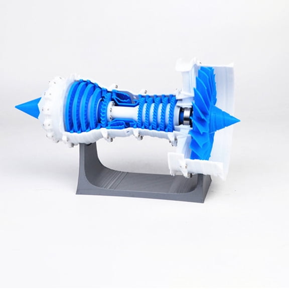 3D Printed Aero Turbofan Engine Model, High-Detail Plastic Turbine Engine Kit for Science Learning & Display (Static Version)