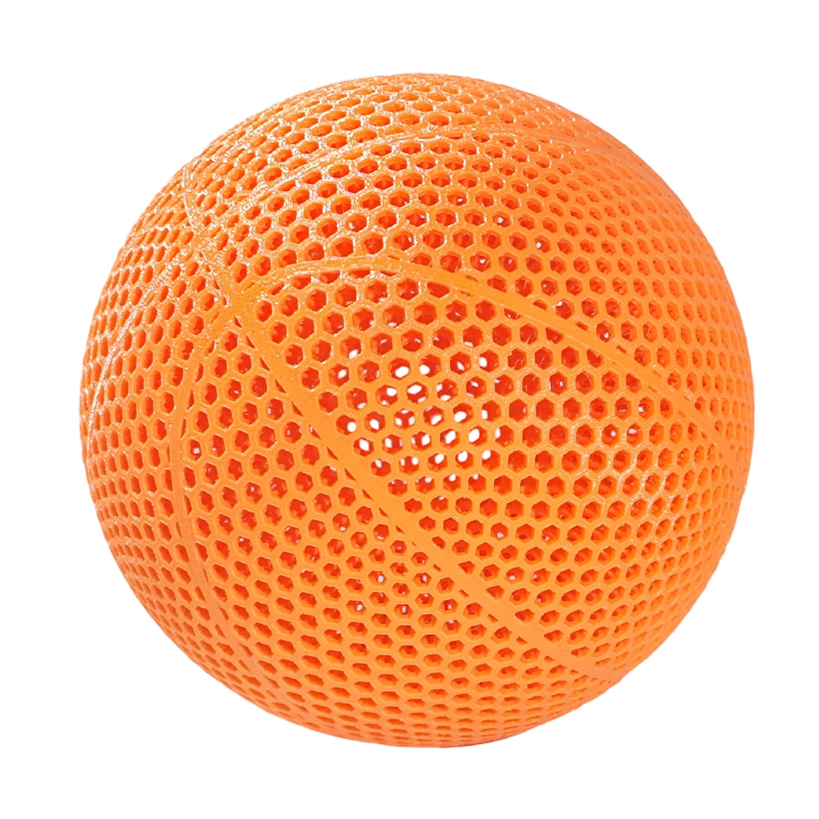 3D Printed Airless Basketball with Solid One-Piece Core, Durable All-Weather Practice Ball for Consistent Indoor & Outdoor Training