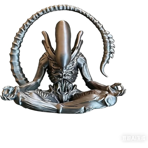 3D Printed Alien Creature Desk Figurine for Home Office Sci-Fi Decor