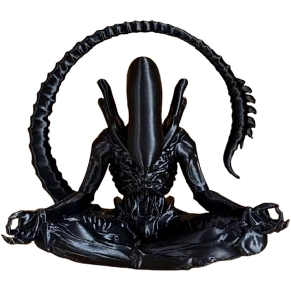 3D Printed Alien Desk Statue, Sci-Fi Decor Detailed Collectible Model for Home Office