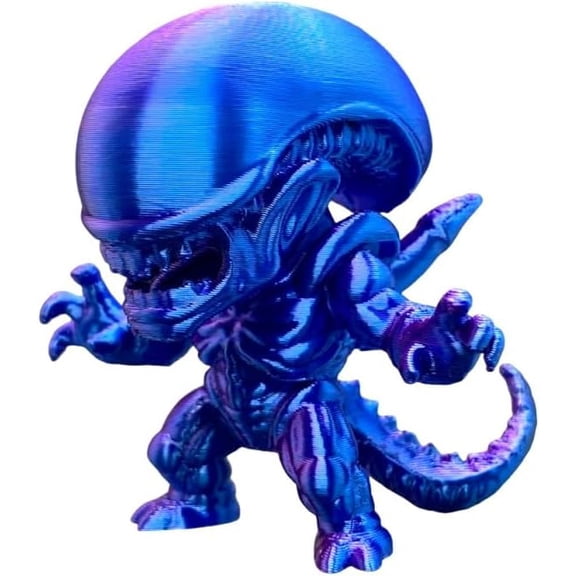 3D Printed Alien Sci Fi Figurine Statue for Home Office Desk DecorBlue