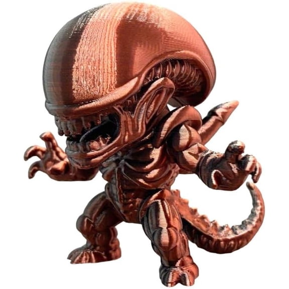 3D Printed Alien Sci Fi Figurine Statue for Home Office Desk DecorBrown