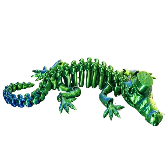 3D Printed Alligator Model - Poseable Crocodile Figurine