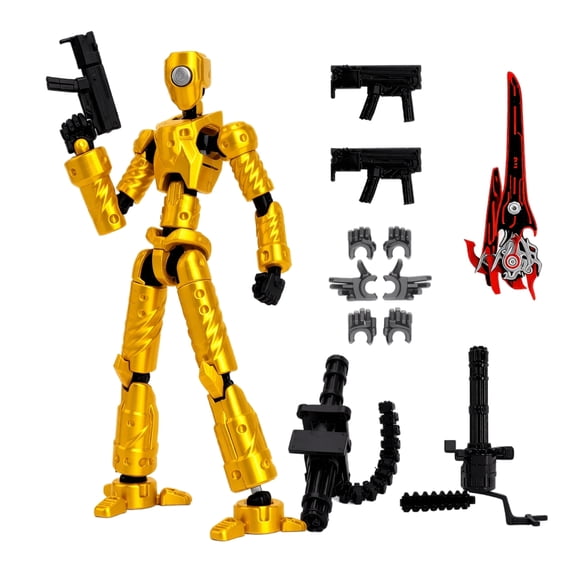 3D Printed Already Assembled Tight Joints Action Figures 13 Robot | Multi Interchangeable Hands & Weapons Flexible Poseable Joint Humanoid Model, Collectors & Game Lovers
