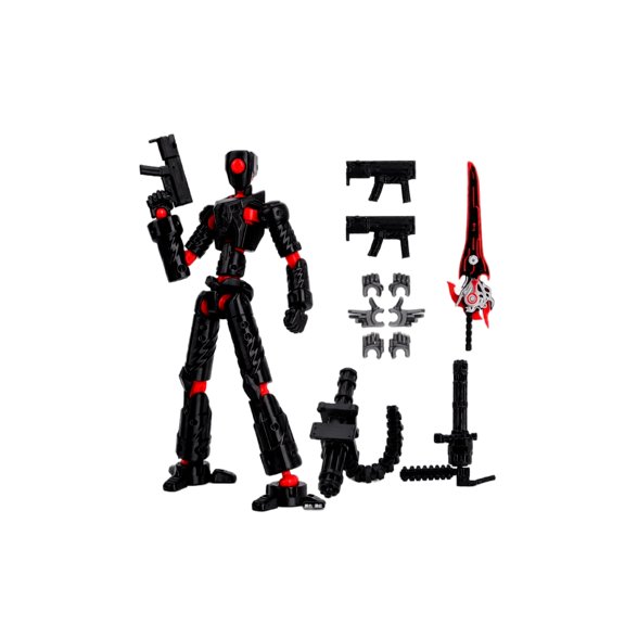 3D Printed Already Assembled Tight Joints Action Figures 13 Robot | Multi Interchangeable Hands & Weapons Flexible Poseable Joint Humanoid Model, Collectors & Game Lovers