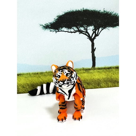 3D Printed Animal Creatures, 6.5 Inches Articulated Orange Fidget Animal for Home/Office Desk Decoration