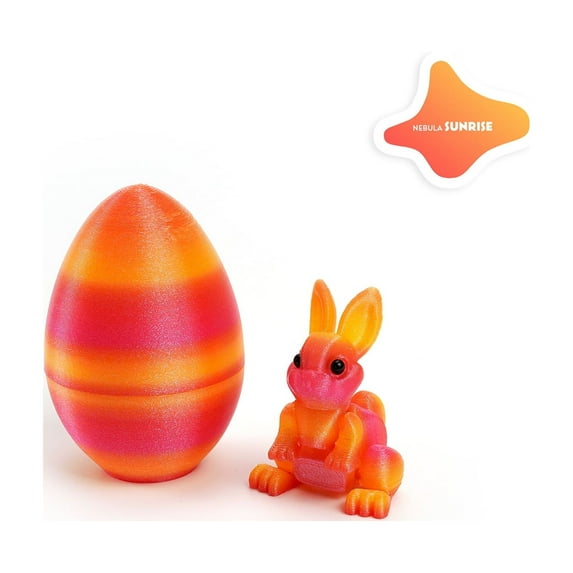 3D Printed Animal Egg with Articulated Bunny Inside, Flexible Surprise Bunny Egg, Holiday Basket Stuffers, Christmas Stocking Fillers, Easter Novelty Gifts, Unique 3D Printing Collectible Ornament