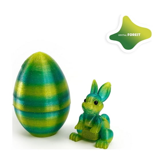 3D Printed Animal Egg with Articulated Bunny Inside, Flexible Surprise Bunny Egg, Holiday Basket Stuffers, Christmas Stocking Fillers, Easter Novelty Gifts, Unique 3D Printing Collectible Ornament