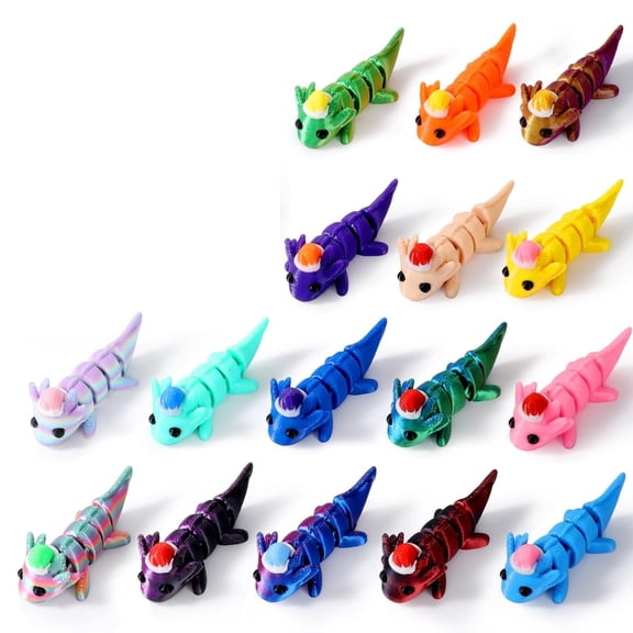 3D Printed Animal Figurines Set Articulated Animals, Cute Fidget Movable Interactive Decorative Item Small Sculpture