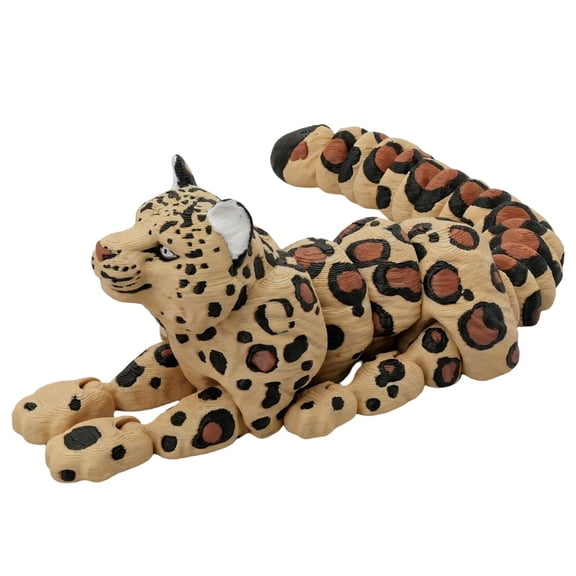 3D Printed Animals, , Cat-Snow Leopard Figurine For Desk Decor & Wildlife Enthusiasts