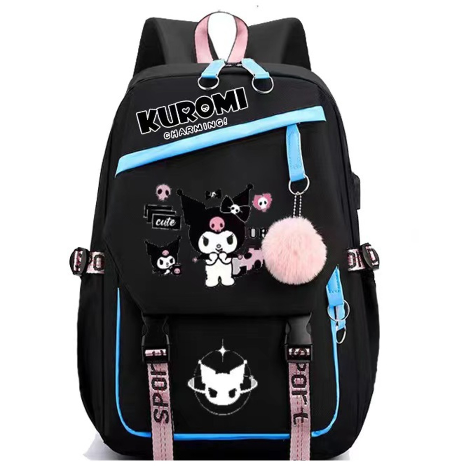 3D Printed Anime Kuromi Backpack Cartoon Backpack Lightweight Leisure 3D Printed Anime Kuromi Backpack Cartoon Backpack Lightweight Leisure