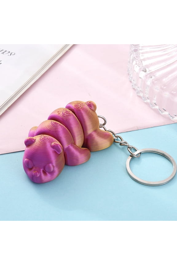 3D Printed Articulated Animal Keychain Flexible Miniature Figure Backpack Charm Creative Hanging Ornament for Daily Use and Key Identification