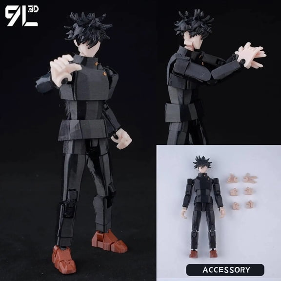 3D‑Printed Articulated Anime Action Figure, Multi‑Joint Posable Character Doll with Purple Tentacle‑Style Accessory, Poseable Model for Stop‑Motion Animation & Hobby Collection