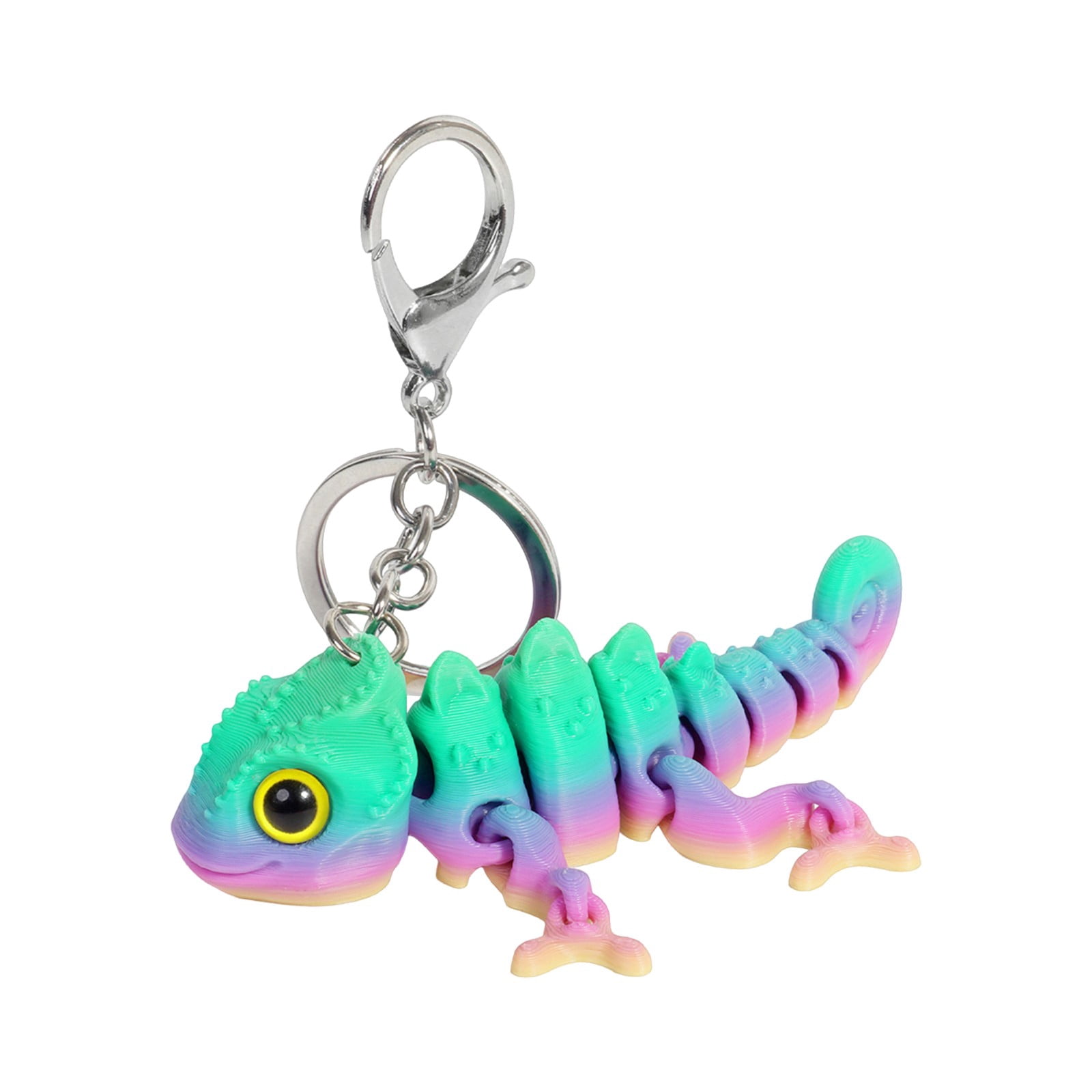 3D Printed Articulated Chameleon Keychain Flexible Lizard Figure ...