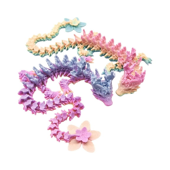 3D Printed Articulated Dragon Toy 31Cm, Flexible Body With Articulated Joints For Posing And Positioning, Desktop Display Collection School Teaching Stress Reliever
