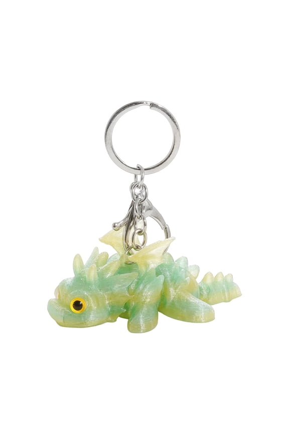 3D Printed Articulated Flying Dragon Cub Keychain Flexible Mythical Creature Backpack Charm for Fantasy Lovers and Keyrings Light Purple