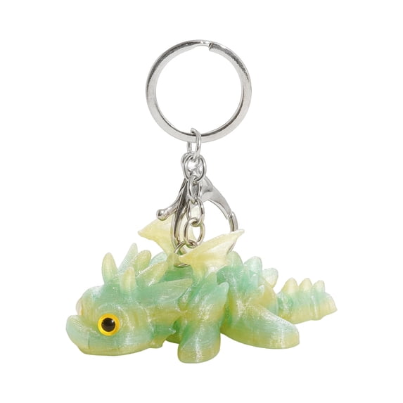 3D Printed Articulated Flying Dragon Cub Keychain Flexible Mythical Creature Backpack Charm for Fantasy Lovers and Keyrings Light Purple