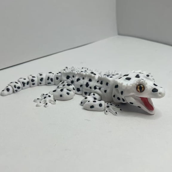3D Printed Articulated Gecko Fridge Magnet, Movable Joints Magnetic Lizard, Funny Decoration for Kitchen Office Car, 6.3 Inch(D)