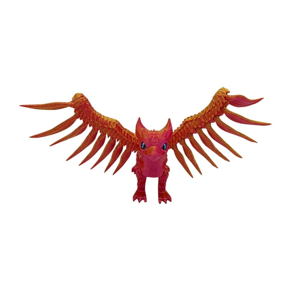 3D Printed Articulated Griffin Mythical Creature Figurine Majestic Winged Beast Sculpture for Fantasy Desktop Decoration Red