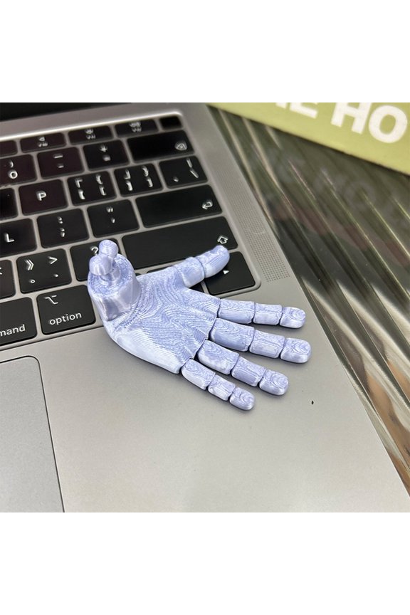 3D Printed Articulated Hand Keychain Flexible Human Anatomy Figure Novelty Backpack Charm Creative Hanging Ornament for Artistic Key Identification Light Purple