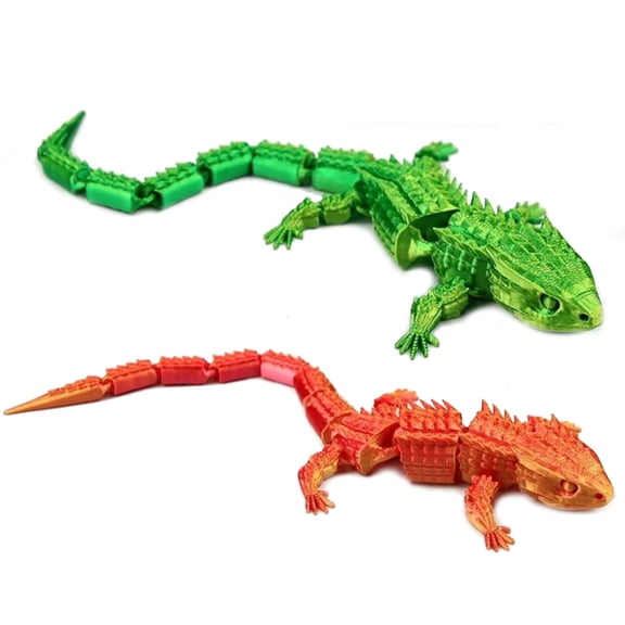 3D Printed Articulated Lizard Refrigerator Magnet - 8.86" Realistic Lizard Fridge Magnet with Flexible Joints Poseable Creative Magnetic Decor Festival Collectible Gifts