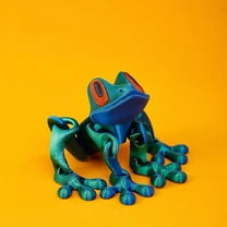 3D-Printed Articulated Magnetic Frog Toy With Flexible Limbs, 15.5Cm Medium Size Multi-Color Gradient Magnetic Attachment Base, Refrigerator & Car Decoration For Big Kids & Teens