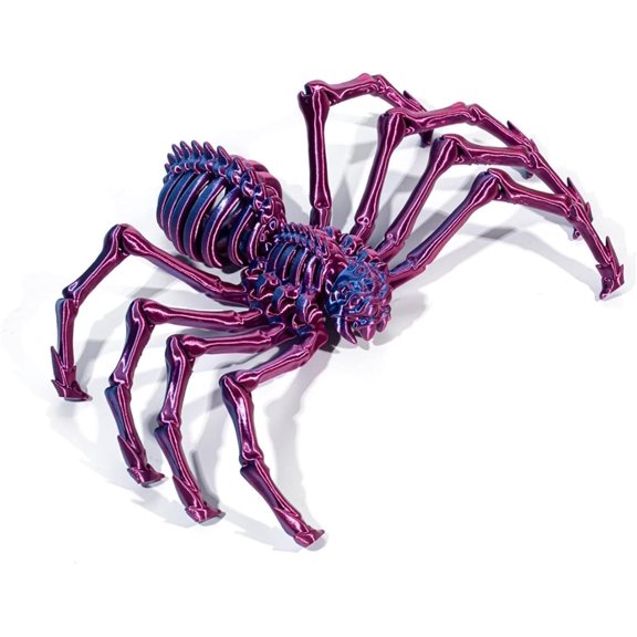 3D Printed Articulated Purple Spider Desktop Decoration for Home Office