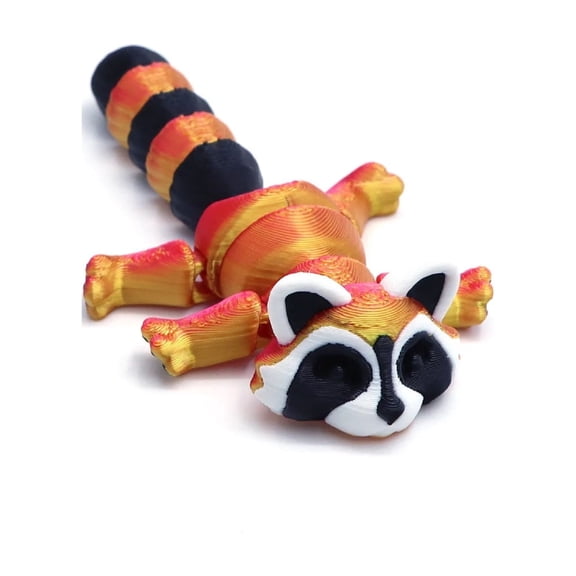 3D Printed Articulated Raccoon Fidget With Trash Can Multi-Jointed Movable Animal Landscape Decorations Desktop Home Model