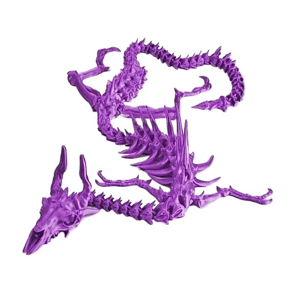 3D Printed Articulated Skeleton Dragon , Flexible Bone Model, Gothic Desk Decor, Stress Relief Collectible Gift