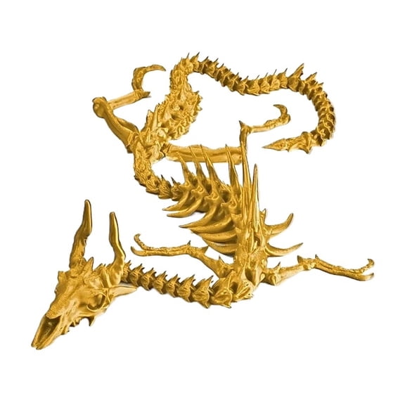 3D Printed Articulated Skeleton Dragon , Flexible Bone Model, Gothic Desk Decor, Stress Relief Collectible Gift