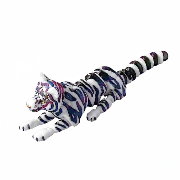 3D Printed Articulated Tiger Decoration 17cm Desktop Pet Statue