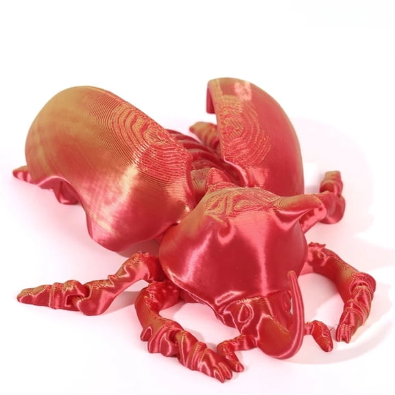 3D Printed Beetle Dung Beetle Rhinoceros Beetle One-piece Formed with Movable Joint Figurine Collectible for Children's Gift