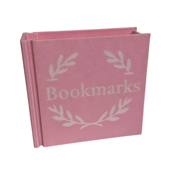 3D Printed Bookmarks Organizer Decorative Space Saving Bookmarks Reading Aid Storage Box Home Office Desk Storage Container For Book Lovers Writer, Modern Style, 1Pc, Multicolor(Pink,3.9x1.7x3.9")