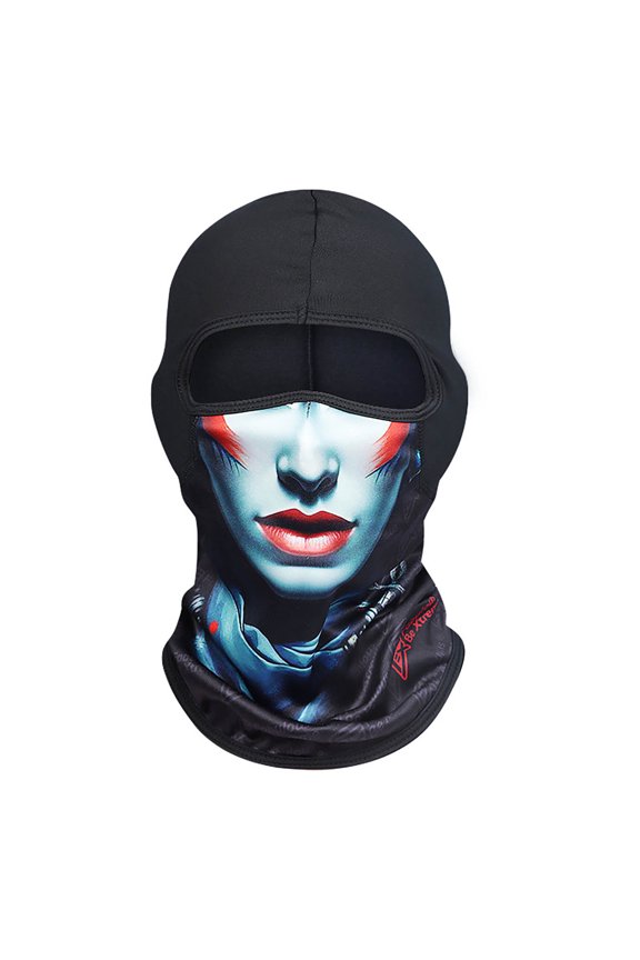 3D Printed Breathable Full Face Mask, Windproof Sunscreen Hood for Motorcycle Cycling and Carnival, Multicolor, One Size