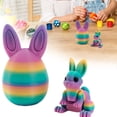 thumbnail image 1 of 3D Printed Bunny Egg Desktop Ornament Articulated Easter Decoration for Home Table Party, 1 of 6