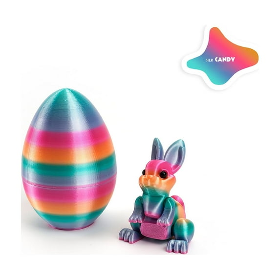 3D Printed Bunny Egg Easter Eggs Cute Bunny Egg Sculpture Table Collectible for Home Restaurant Fancy Ornament Table Decor