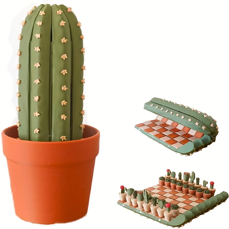 3D Printed Cactus Chess Set with Green Cactus-Themed Board & Pieces -  Portable Roll-Up Design, Durable Plastic Strategy Board Game with Cacti &  Cacti Pieces, Compact Travel-Friendly Chess Board - Walmart.com