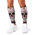 thumbnail image 1 of 3D Printed Calf Compression Sleeves, 360 Seamless Leg Sleeves for Running, Cycling & Sports, One Size, Skull Pirate Print, 1 of 6