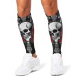 thumbnail image 1 of 3D Printed Calf Compression Sleeves, 360 Seamless Leg Sleeves for Running, Cycling & Sports, One Size, Skull Pirate Print, 1 of 6