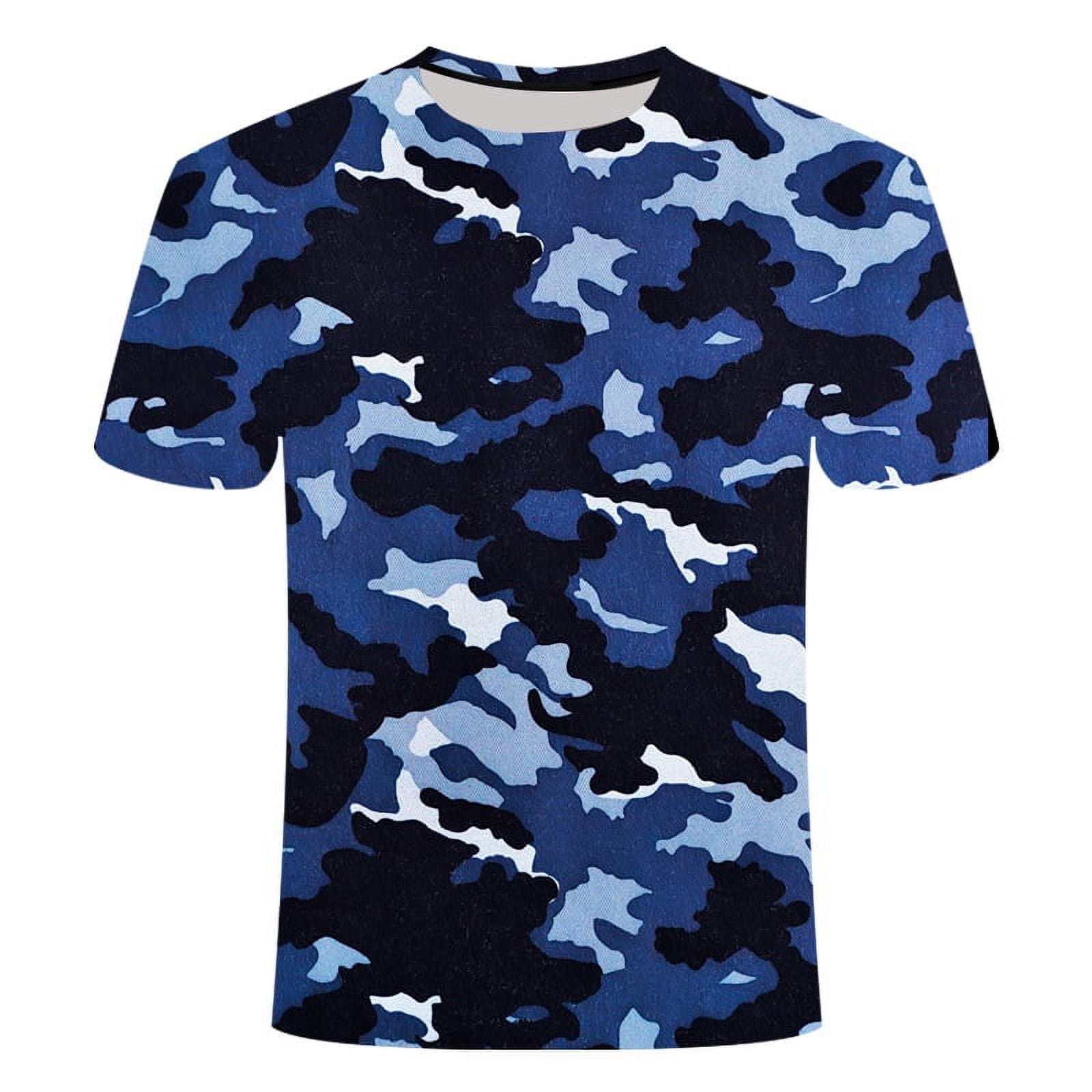 3D Printed Camouflage Tee Mens Short Sleeve Athletic Shirts Fitness ...