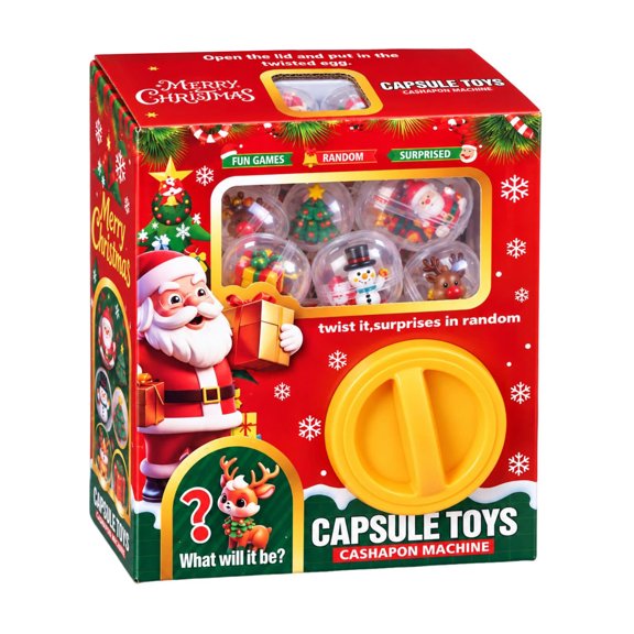 3D-Printed Capsule Toy Vending Machine Advent Calendar for Christmas,Mini Claw Machine,Christmas Gift,with 7 Surprise Eggs