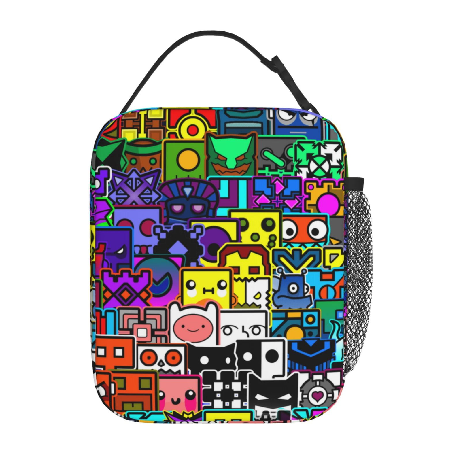 3D Printed Cartoon Geometry Dash Insulated Lunch Bag Office Work Picnic ...