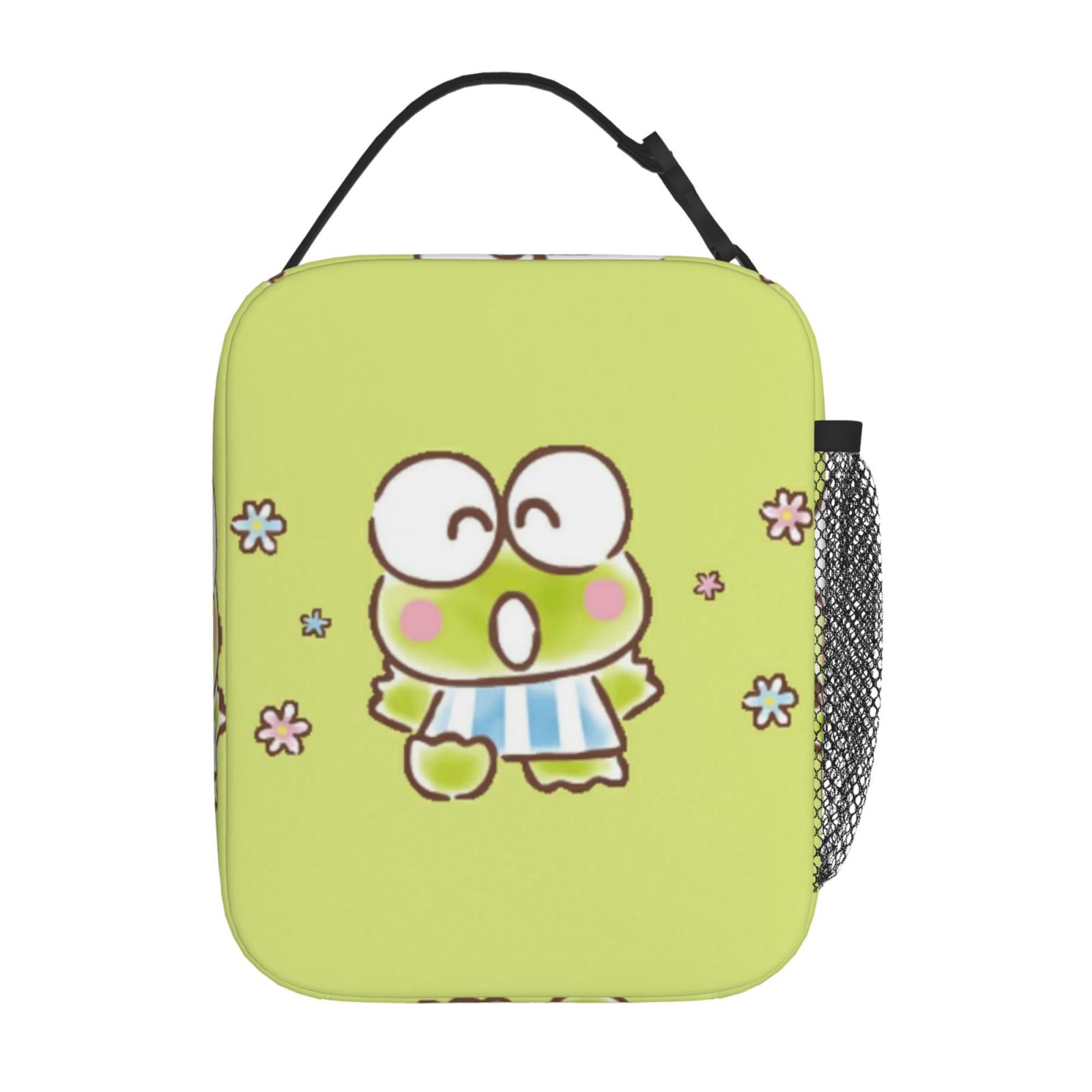3D Printed Cartoon Keroppi Insulated Lunch Bag Office Work Picnic Beach Reusable Large Capacity