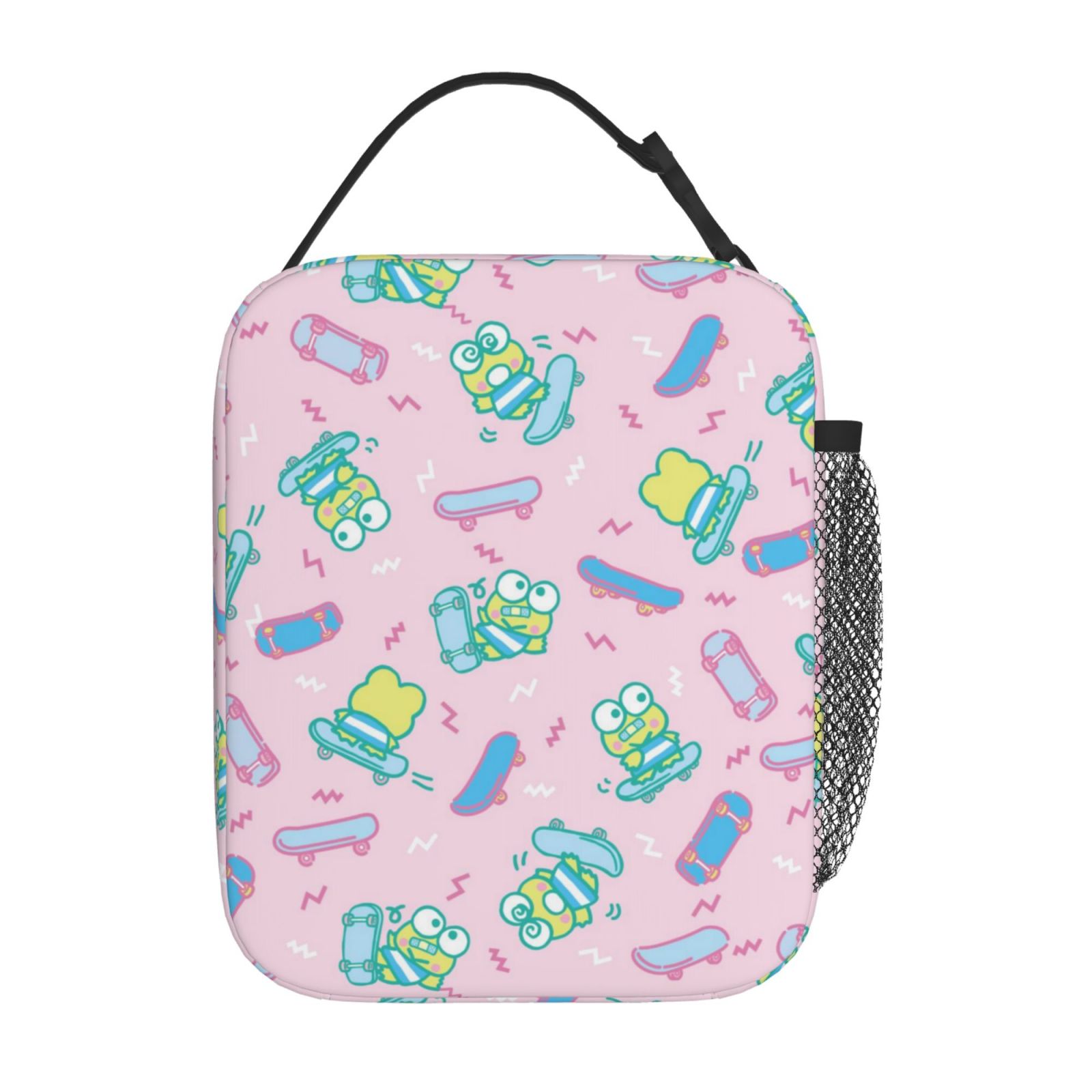 3D Printed Cartoon Keroppi Insulated Lunch Bag Office Work Picnic Beach Reusable Large Capacity