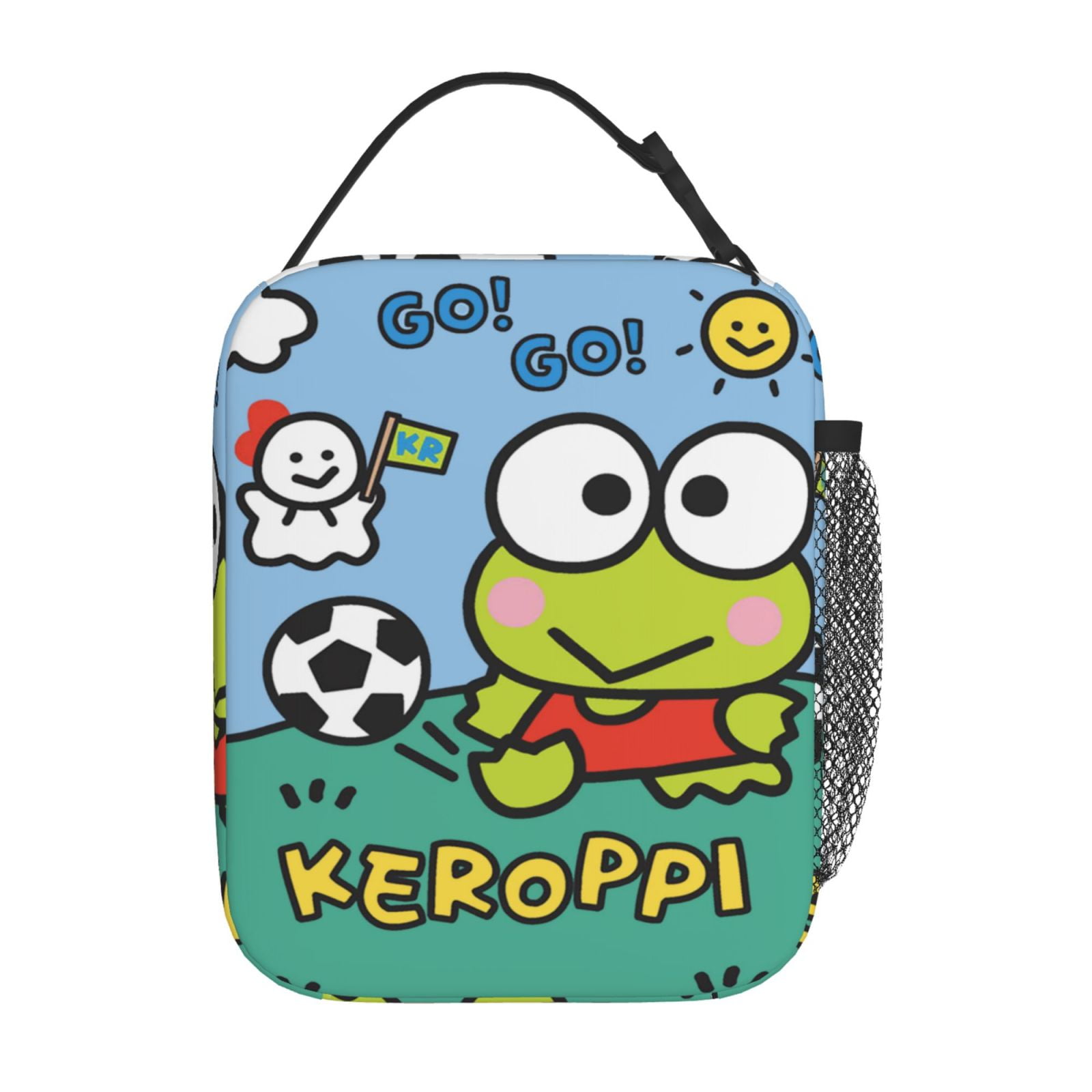 3D Printed Cartoon Keroppi Insulated Lunch Bag Office Work Picnic Beach Reusable Large Capacity