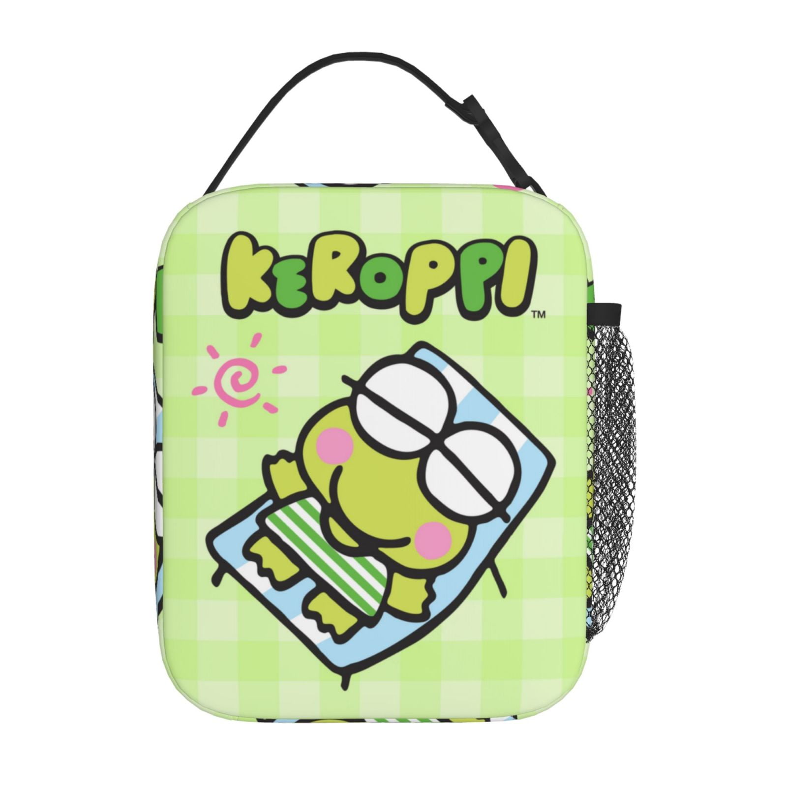 3D Printed Cartoon Keroppi Insulated Lunch Bag Office Work Picnic Beach Reusable Large Capacity