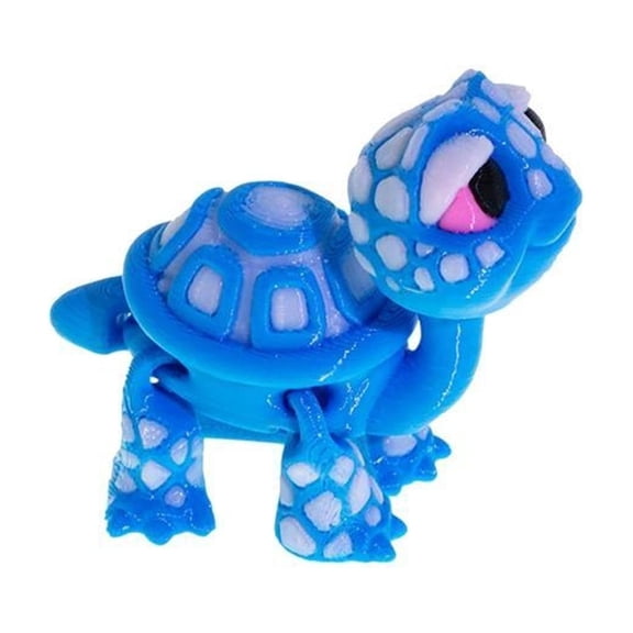 3D Printed Cartoon Turtle Figurine for Home Desk Decoration, Charming turtle model for educational display and playful decor.