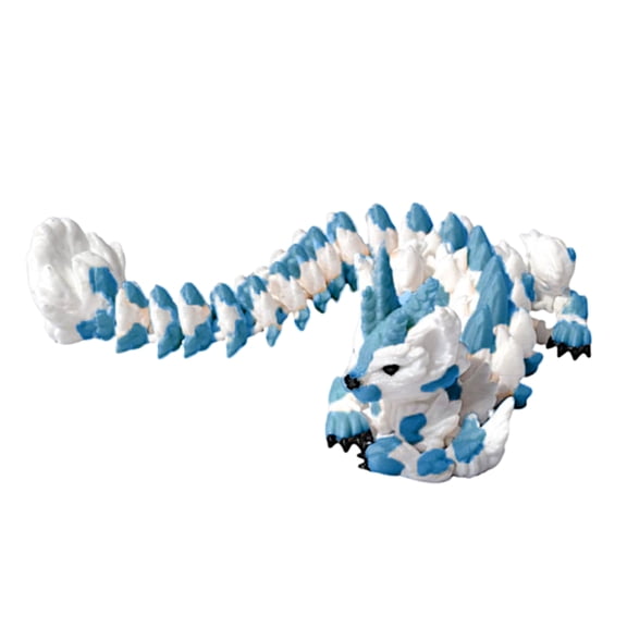 3D Printed Cat Dragon Figurine with Articulated Joints, Poseable Fantasy Desk Decor, Flexible Sculptural Model for Home Office Display Gift