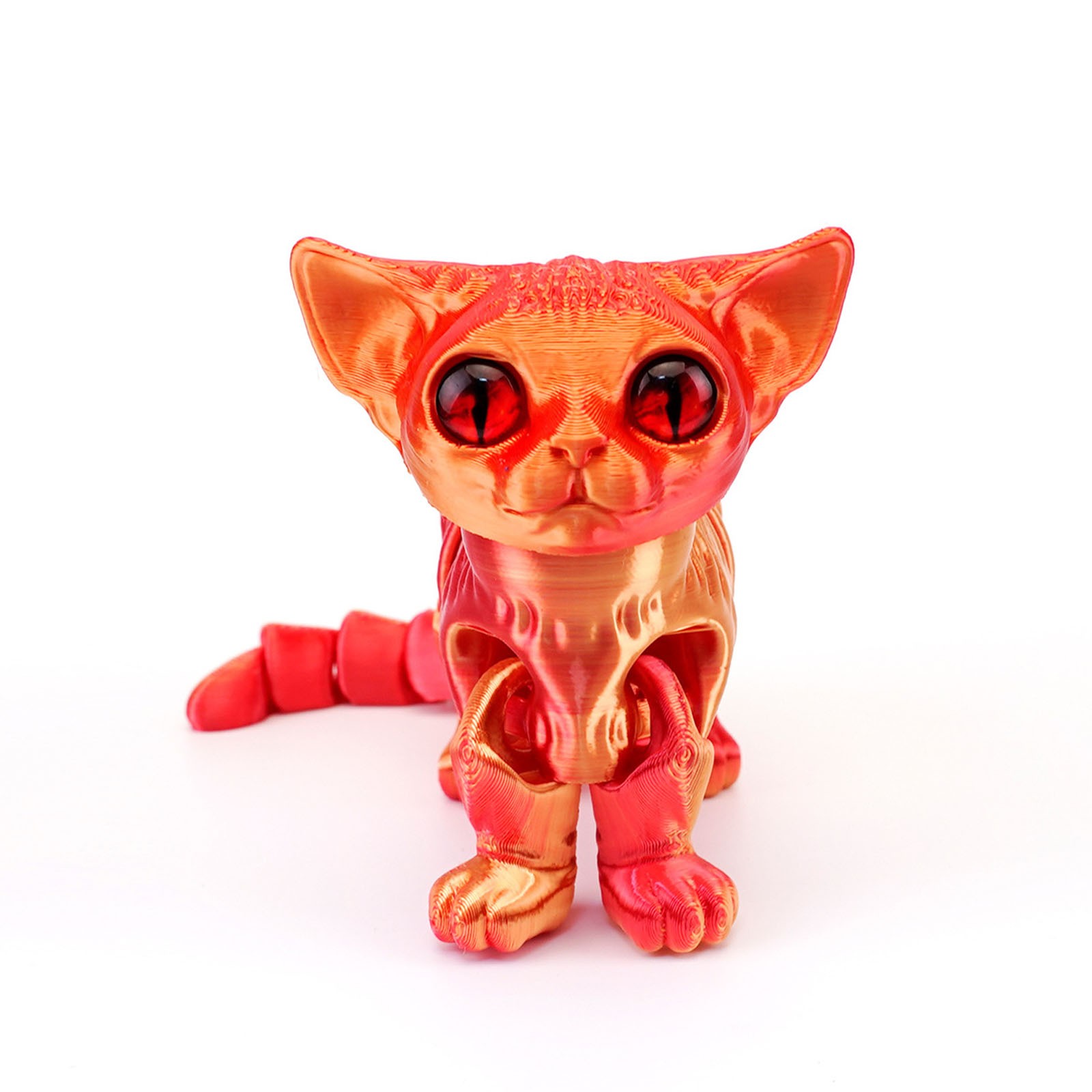 3D Printed Cat Model Flexible Cat Animals Toy Statue Joint Mobility ...