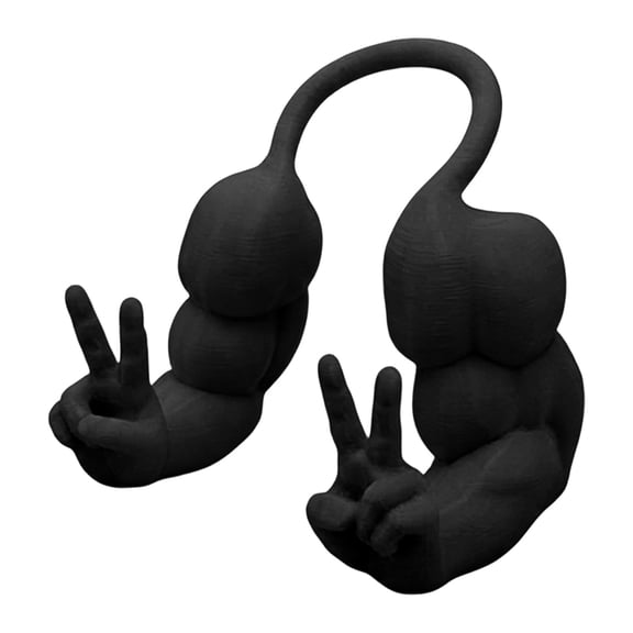 3D Printed Cat Muscle Arms, Halloween Cat Costume Accessory Neck Arms for Pet Cosplay, Lightweight Muscular Arms for Cats Birthday Party Supplie (Black)